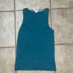 Athleta teal ribbed tank top